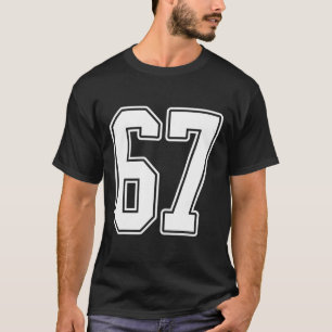 T-shirt No 67 White Outline Numéro 67 Sports Fan Jersey St