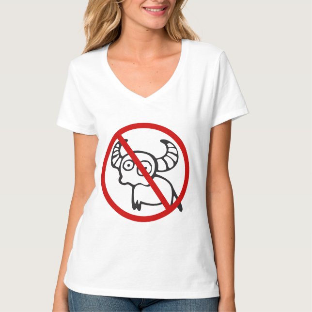 T-shirt NO Bison d'eau ⚠ drôle Asiatique signes thaïlandai (Devant)