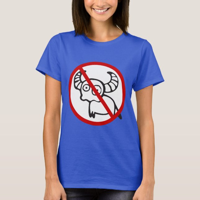 T-shirt NO Bison d'eau ⚠ drôle Asiatique signes thaïlandai (Devant)