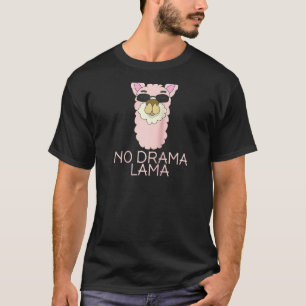 T-shirt No Drama Lama Cute T Shirt Funny No Drama Alpaca L