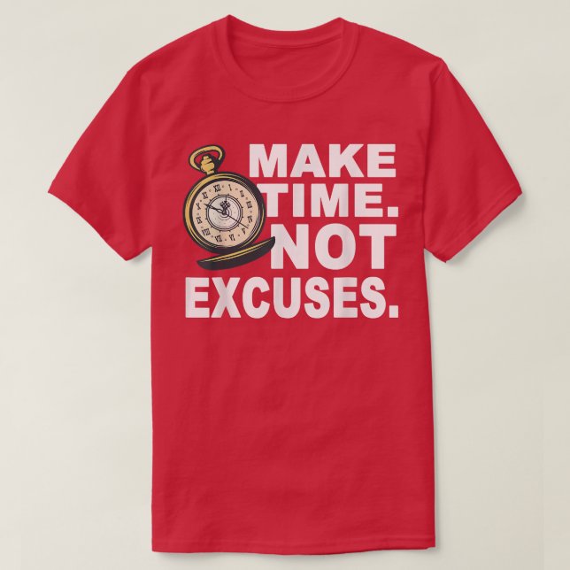 T-shirt No Excuses Gymnase & fitness motivation (Design devant)