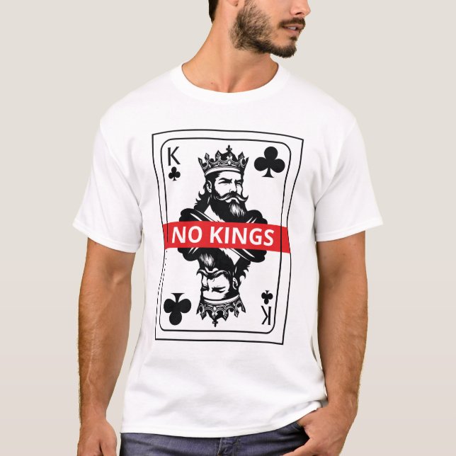 T-shirt No Kings Club Shirt – Black and White Playing Card (Devant)