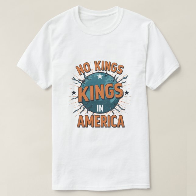 T-shirt No Kings in America - Déclaration Graphic Tee (Design devant)