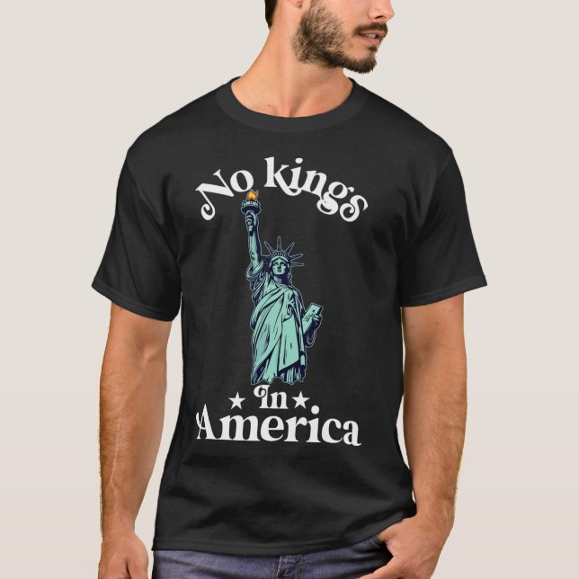 T-shirt No Kings In America Flag Protest Save Democracy 17 (Devant)