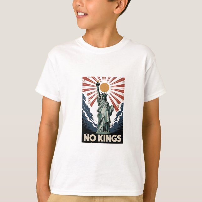 T-shirt No Kings In America Liberity Status USA Democrats  (Devant)