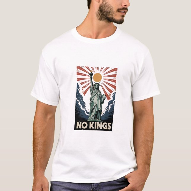 T-shirt No Kings In America Liberity Status USA Democrats  (Devant)