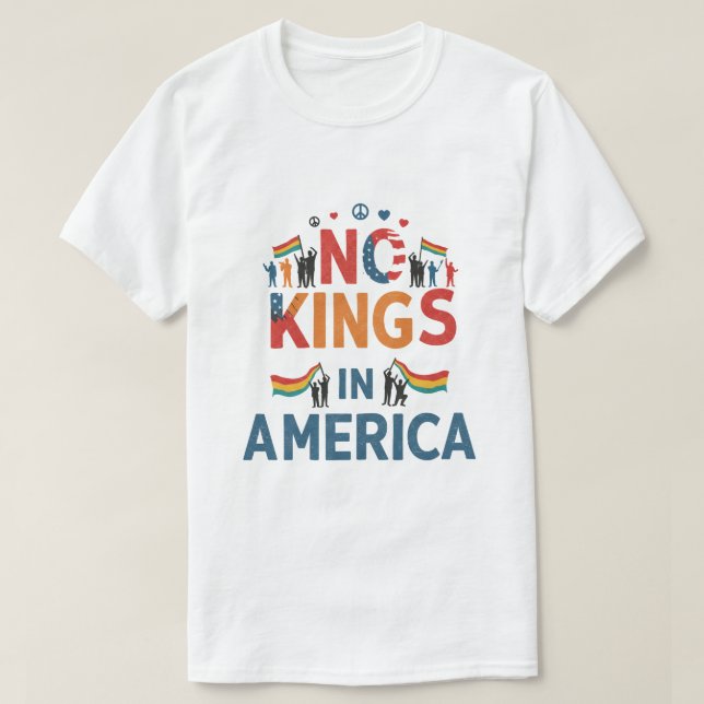 T-shirt No Kings in America - Unity & Freedom Tee (Design devant)