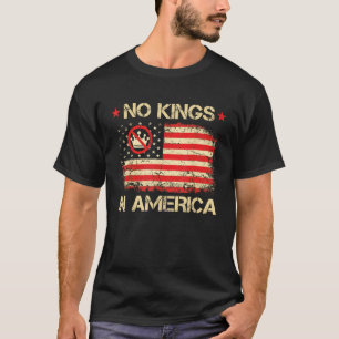 T-shirt No Kings In America USA Drapeau Démocratie