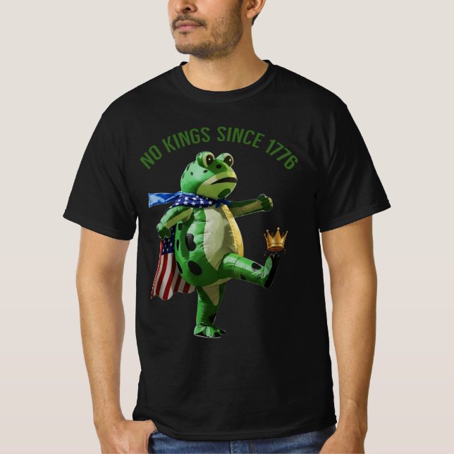 T-shirt No Kings Since 1776 Portland Frog |  Frog Kicking  (Devant)