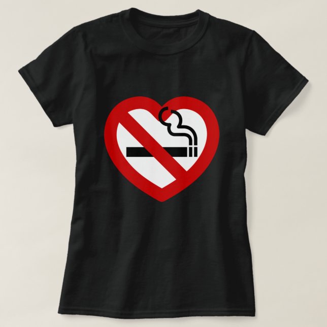 T-shirt No Love For Smoking Sign (Design devant)