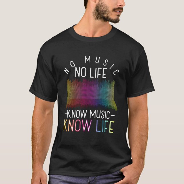 T-shirt No Music No Life Disk Jockey Musicien Songwriter P (Devant)