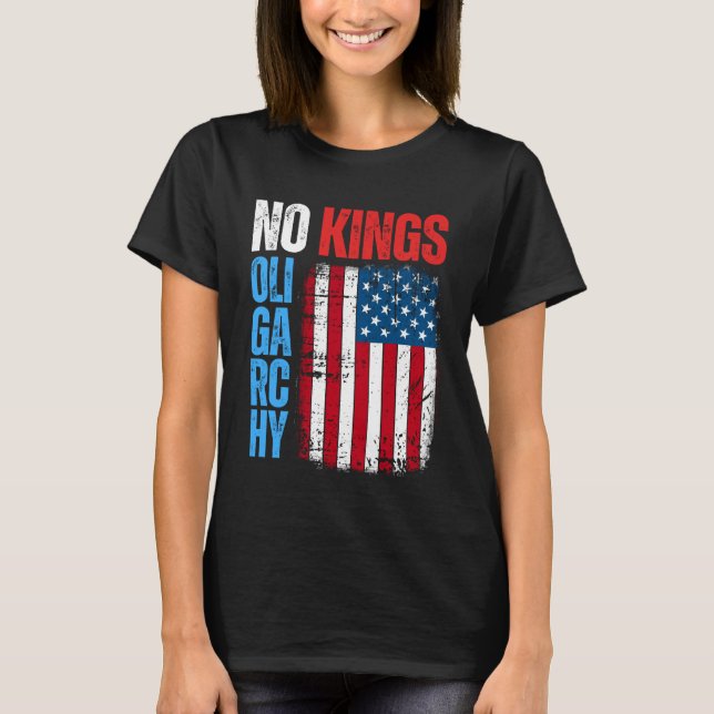 T-shirt No Oligarchy No Kings (Devant)