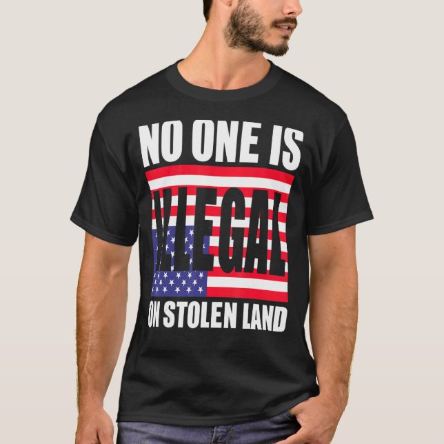 T-shirt No One Is Illégal On Stolen (Devant)
