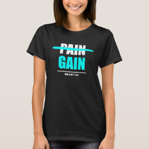 T-shirt No Pain no Gain blue Exercice Fitness Motivation G