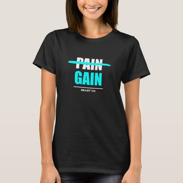 T-shirt No Pain no Gain blue Workout Fitness Motivation Gy (Devant)
