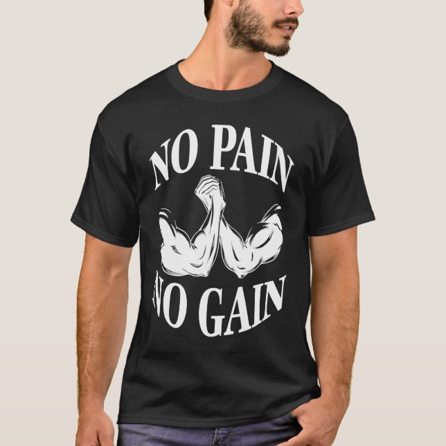 T-shirt No pain no gain gym workout fitness (Devant)