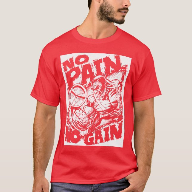 T-shirt No Pain No Gain - Motivation de la musculation (Devant)