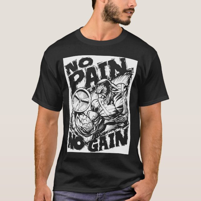 T-shirt No Pain No Gain - Motivation de la musculation (Devant)