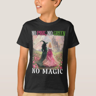 T-shirt No Pink No Green No Magic Witch Halloween Femmes G