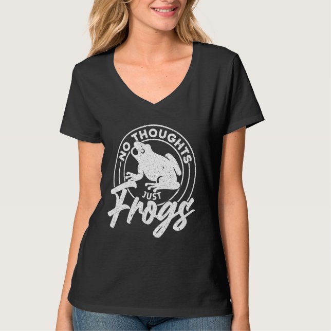 T-shirt No Thoughts Just Frogs (Devant)
