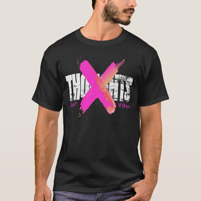 T-shirt No Thoughts Just Vibes – T-shirt minimalis (Devant)