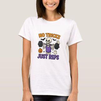 T-shirt No Tricks Just Reps | Cute Funny Halloween Gym Ske