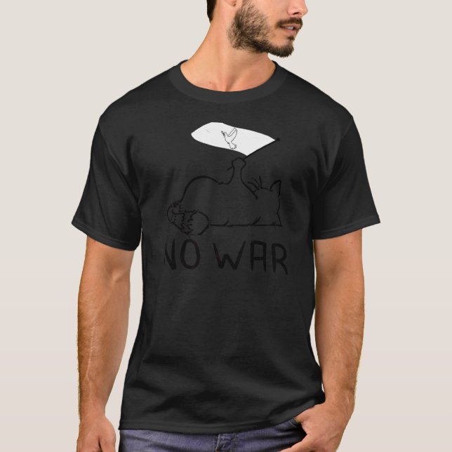 T-shirt No War Peace Movement World Peace Flag Chat (Devant)