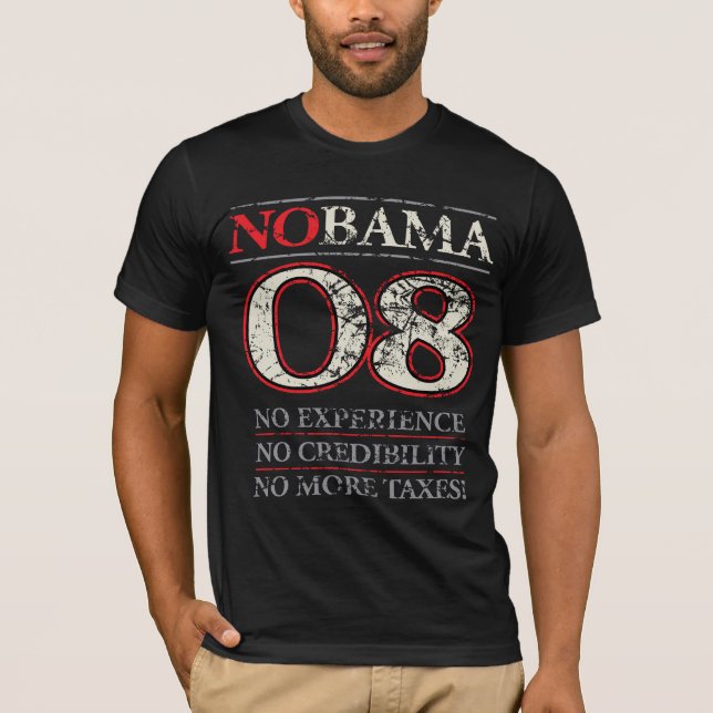 T-shirt NOBAMA ou AUCUN OBAMA '08 (Devant)