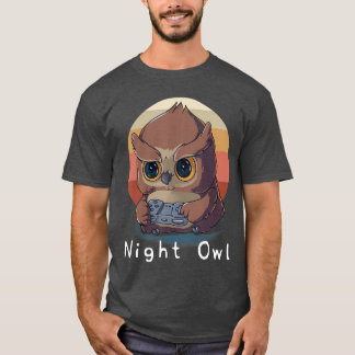 T-shirt Noctambule passionné de jeux vidéo amateur de jeux