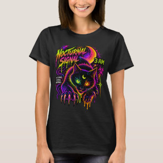 T-shirt Nocturnal Signal 3AM Neon Cat