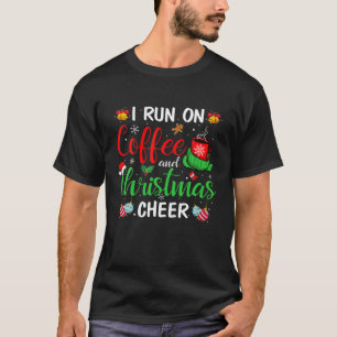 T-shirt Noël 2021 Hommes Femmes Je Cours Sur Café Et Chr