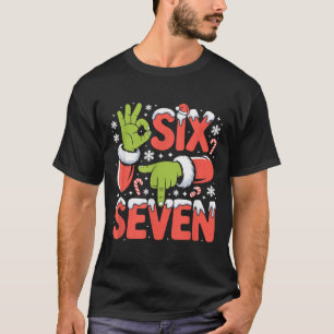 T-shirt Noël 67 Drôle Mème Xmas Six Sept Santa Main
