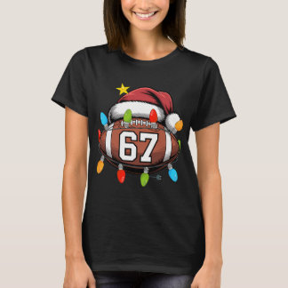 T-shirt Noël 67 Mème Football Chapeau de Père Noël Drôle X