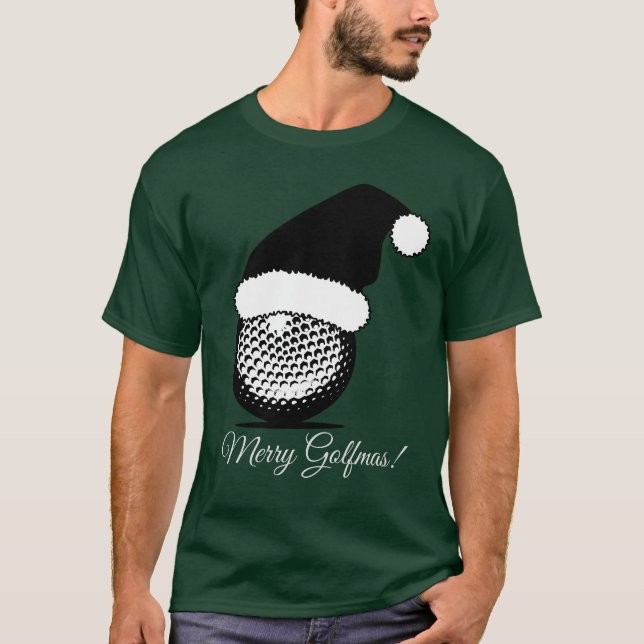 T-shirt Noël à la balle de golf de Santa Hat (Devant)