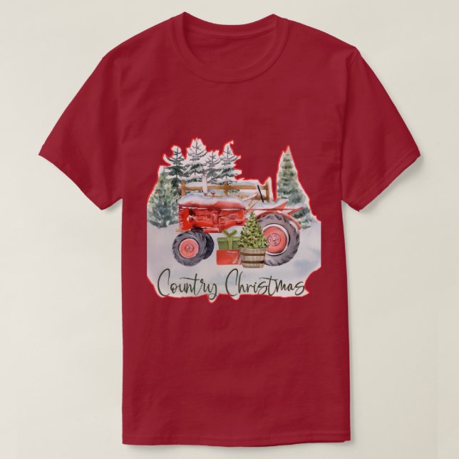 T-shirt Noël à la campagne  (Design devant)