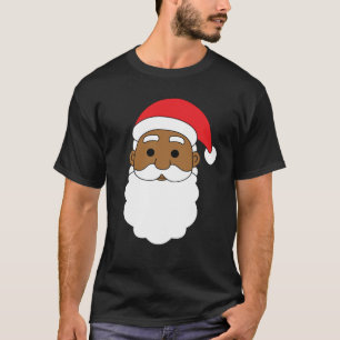 T-shirt Noël à la famille noire de Père Noël