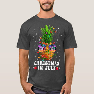 T-shirt Noël à l'ananas en juillet Aloha Hawaii Plages H