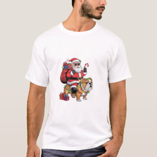 T-shirt Noël à l'éclairage de Noël Père Noël équitation Bu