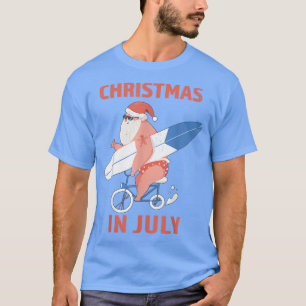 T-shirt Noël à long-board Père Noël en juillet