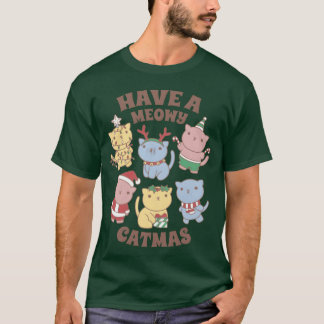 T-shirt Noël À Meowy Avec Des Costumes Et Des