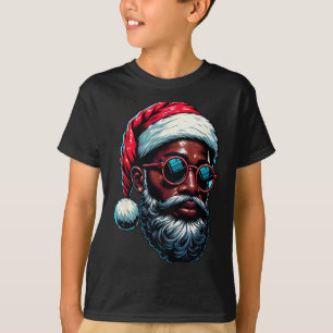 T-shirt Noël afro-américain Pyjama Xmas Afro Père Noël