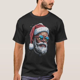 T-shirt Noël afro-américain Pyjama Xmas Afro Père Noël