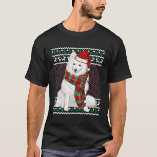 T-shirt Noël américain Eskimo Chien Santa Hat Vilain Noël