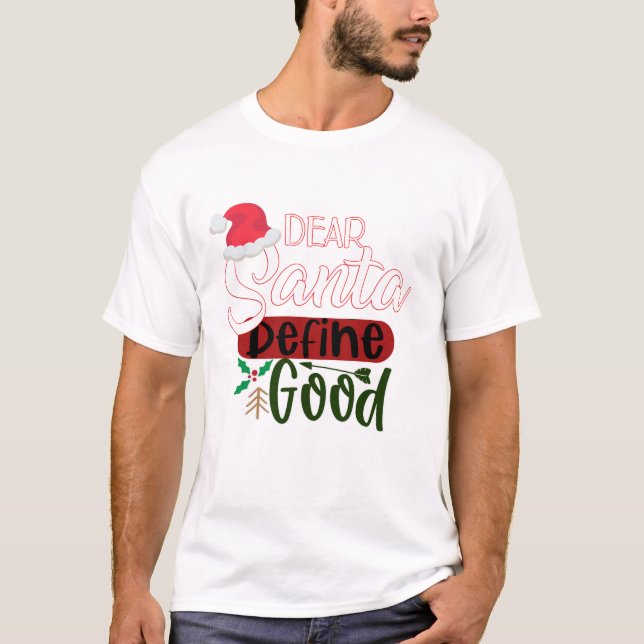 T-shirt Noël amusant Définir bon (Devant)