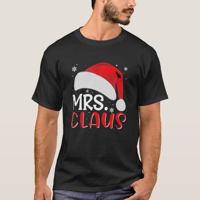 T-shirt Noël amusant MRS Claus Cute Casquette Père Noël Fa (Devant)