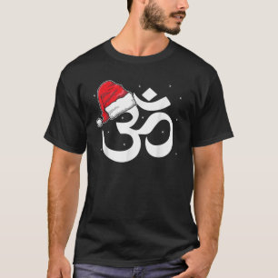 T-shirt Noël amusant Om Père Noël T Shirt Yoga Amateurs No