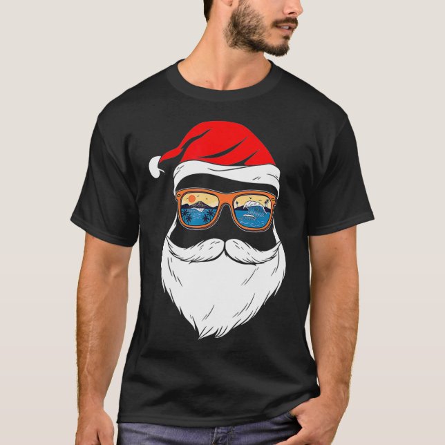 T-shirt Noël amusant XMAS en juillet été Père Noël (Devant)
