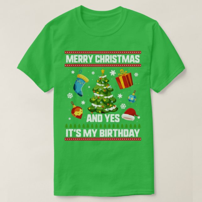 T-shirt Noël Anniversaire Joyeux Noël Et Oui (Design devant)