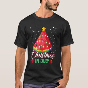 T-shirt Noël Arbre de Noël de la pastèque En Juillet Été