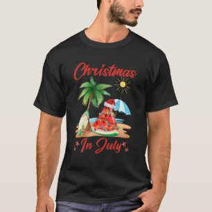 T-shirt Noël Arbre de Noël de la pastèque En Juillet Été